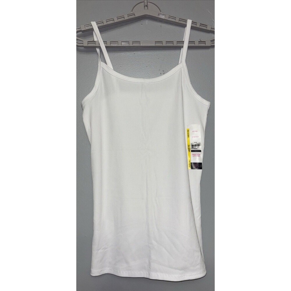 New 3PK No Boundaries Ribbed Cami L 11 13 Juniors White Pull Over Straps Casual